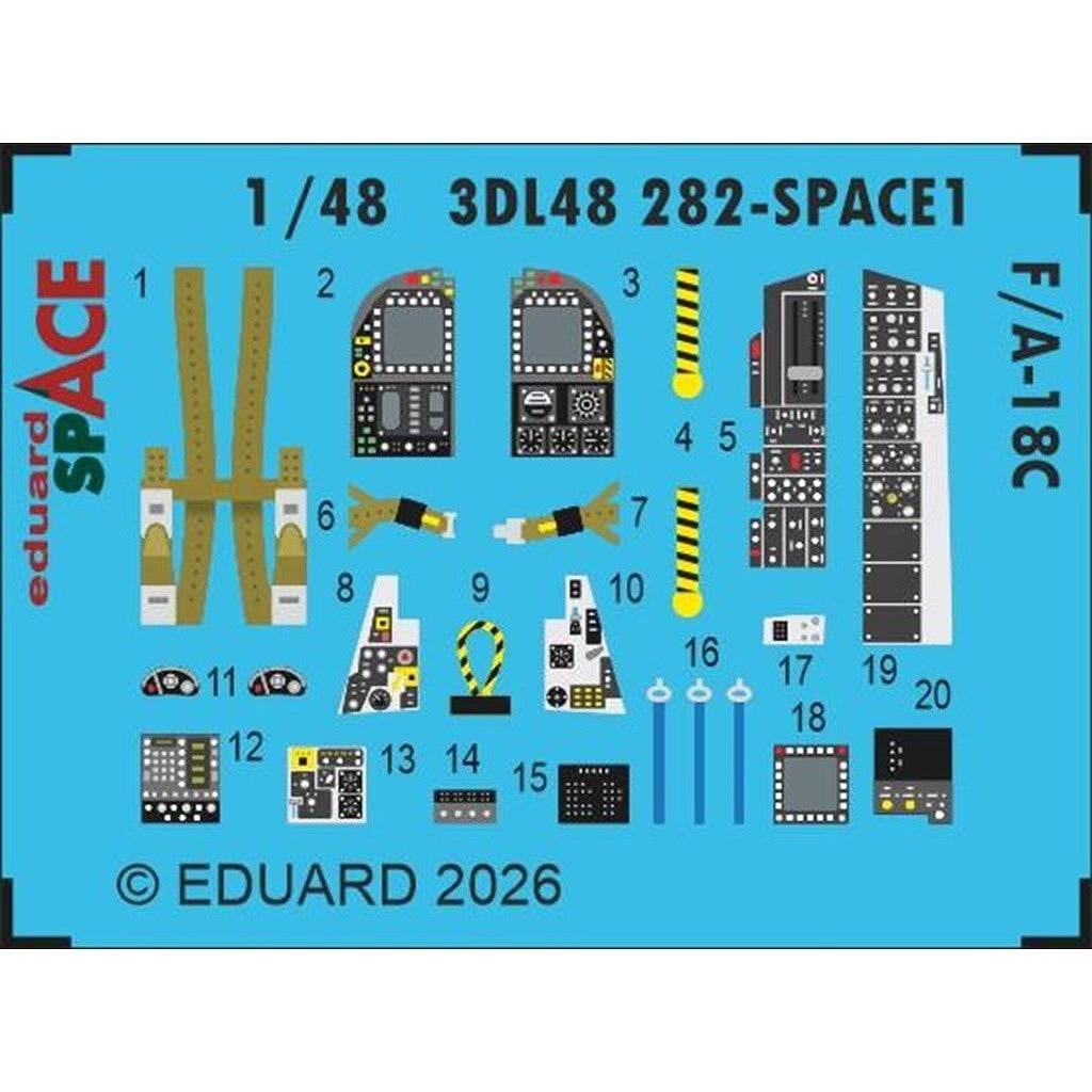 新製品】3DL48282 1/48 F/A-18C ホーネット スペース内装3Dデカールw