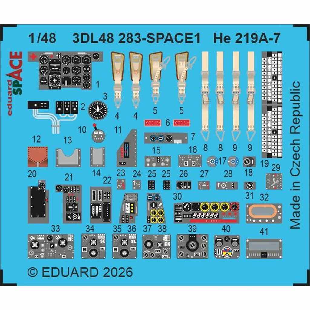 新製品】3DL48283 1/48 ハインケル He219A-7 ウーフー スペース内装3D
