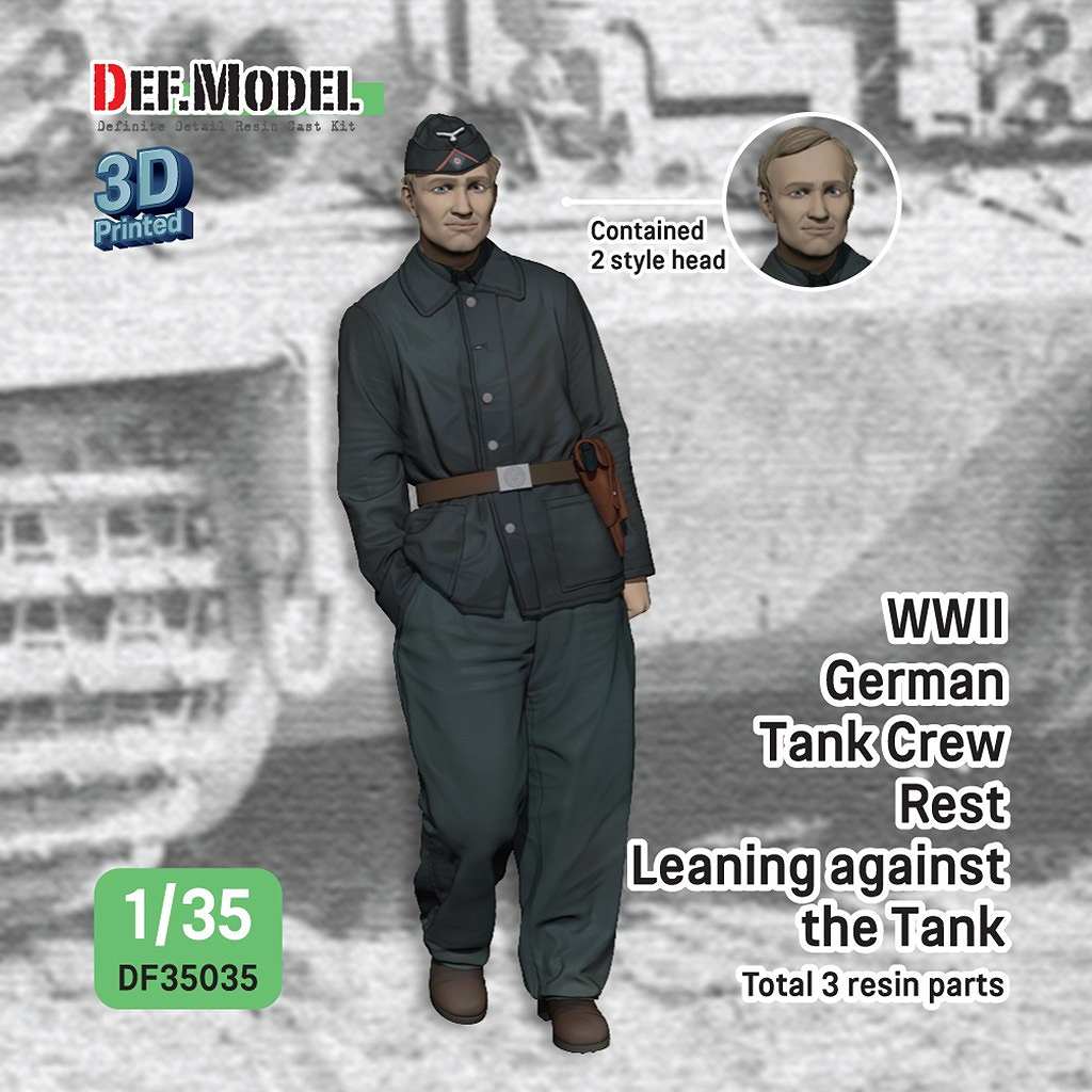 【予約受付中】DF35034 1/35 WWII ドイツ ティーガーIの前面によりかかって休む戦車兵 #1