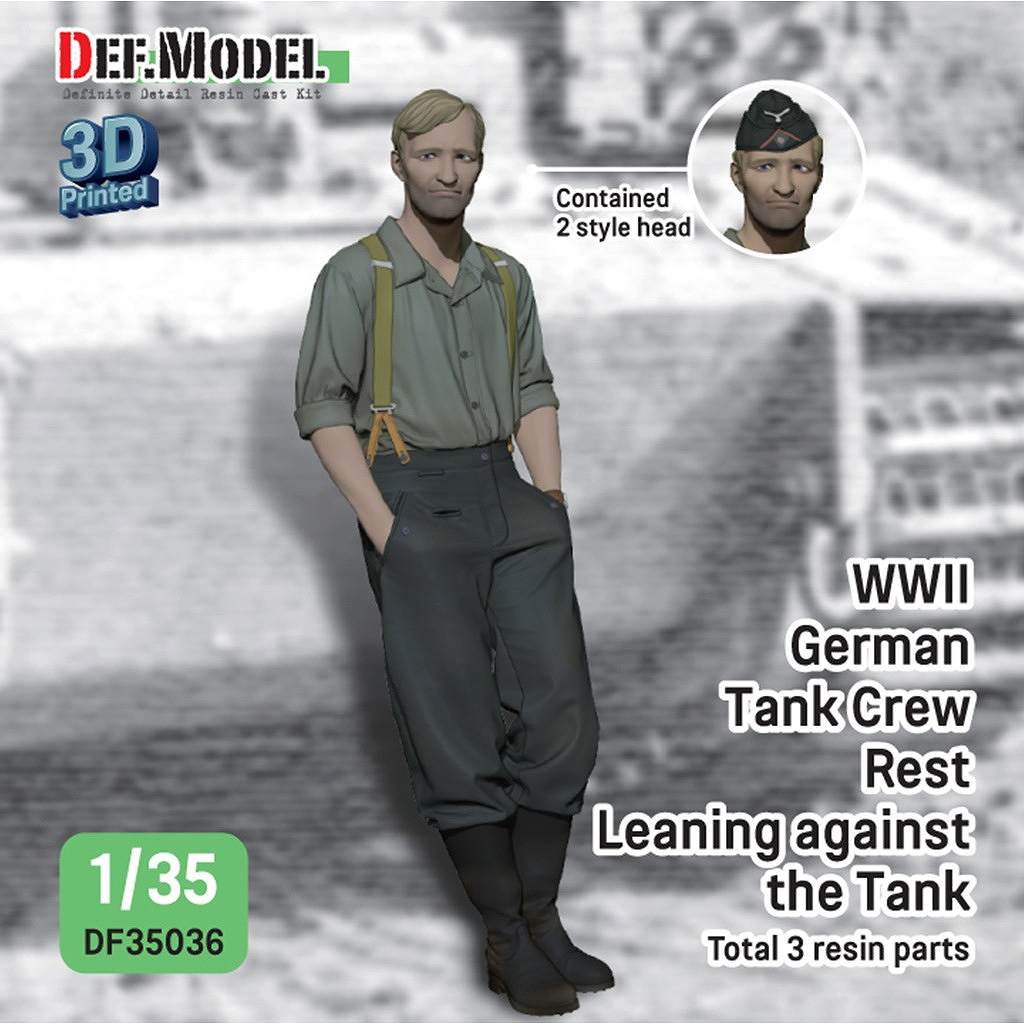 【予約受付中】DF35036 1/35 WWII ドイツ ティーガーIの前面によりかかって休む戦車兵 #2