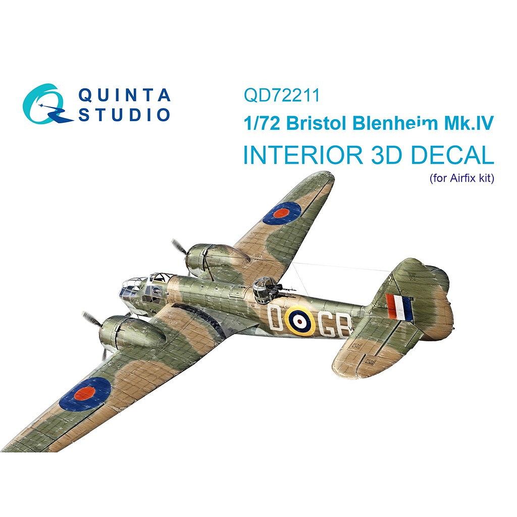 QD72211 1/72 ブリストル ブレニム Mk.IV 内装カラー3Dデカール (エア