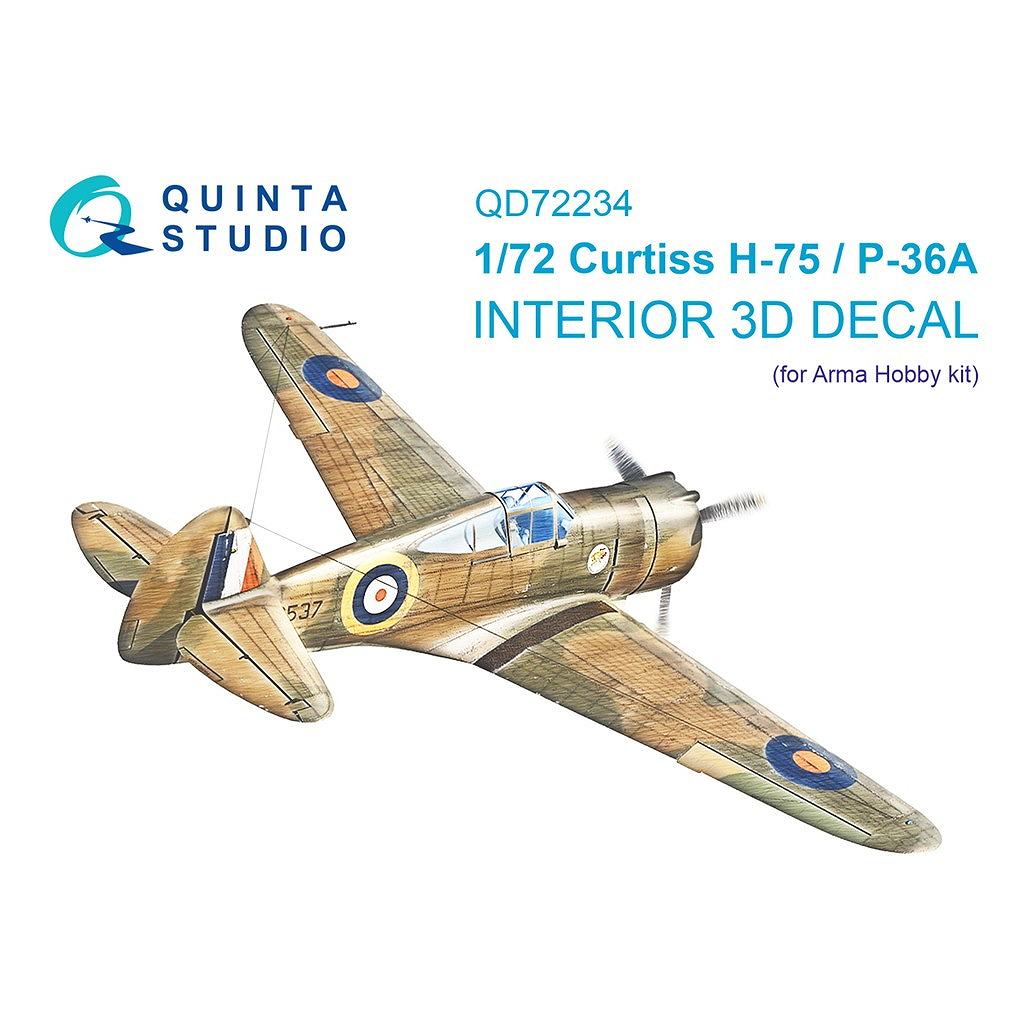 �ڿ����ʡ�QD72234 1/72 �������� H-75 �ۡ���/P-36A �������顼3D�ǥ����� (����ޥۥӡ���)