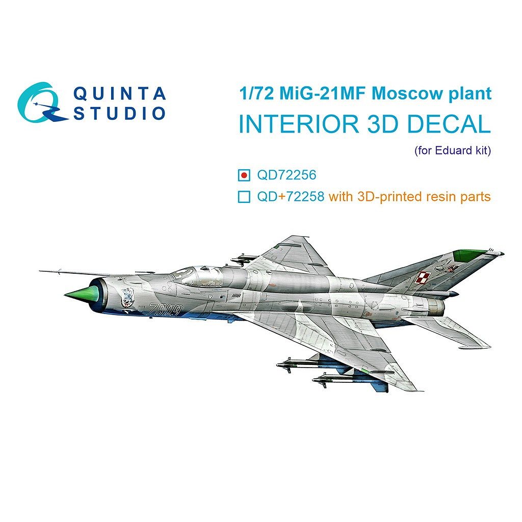 新製品】QD72256 1/72 ミグ MiG-21MF フィッシュベッド モスクワ工場製