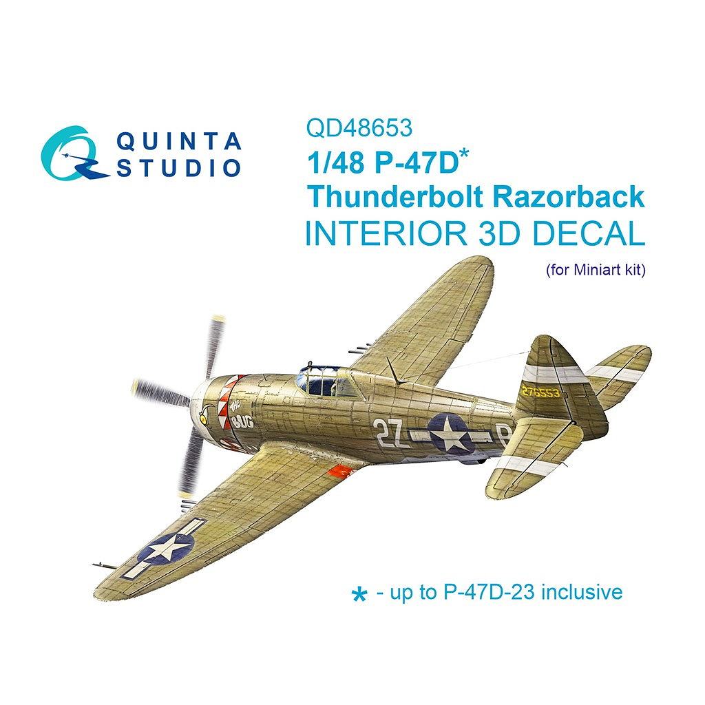 【新製品】QD48653 1/48 リパブリック P-47D サンダーボルト レザーバック 内装カラー3Dデカール (ミニアート用)