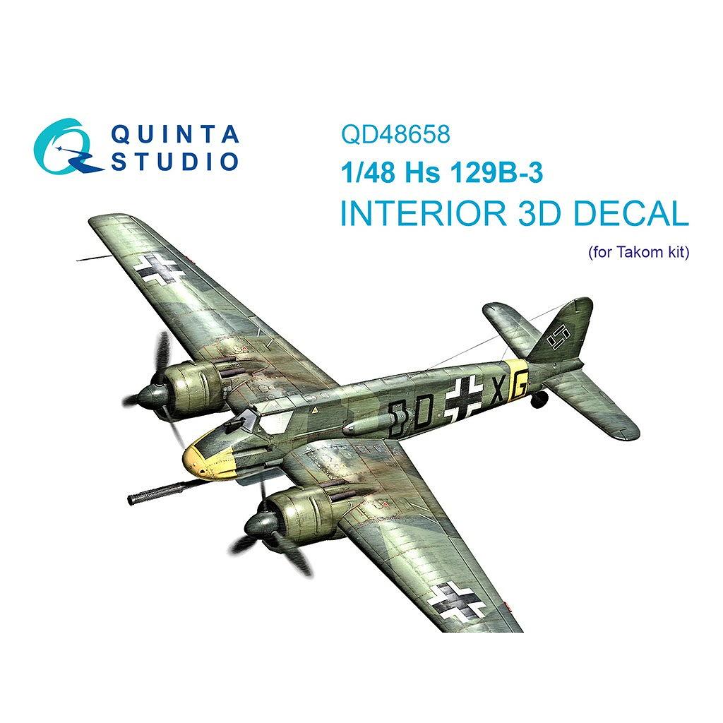 【新製品】QD48658 1/48 ヘンシェル Hs129B-3 内装カラー3Dデカール (タコム用)