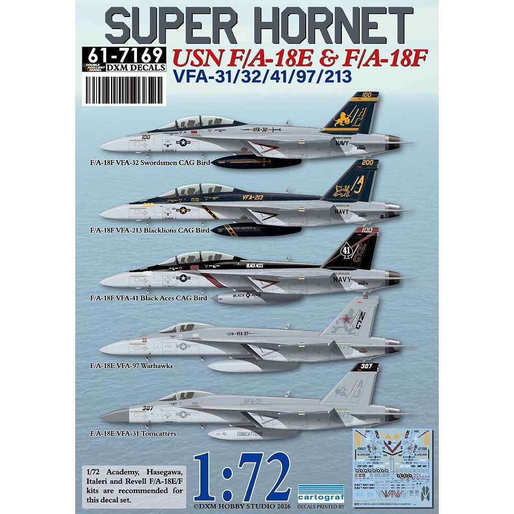 �ڿ����ʡ�61-7169 1/72 ����ꥫ���� �ܡ����� F/A-18E/F �����ѡ��ۡ��ͥå� VFA-31/32/41/97/213