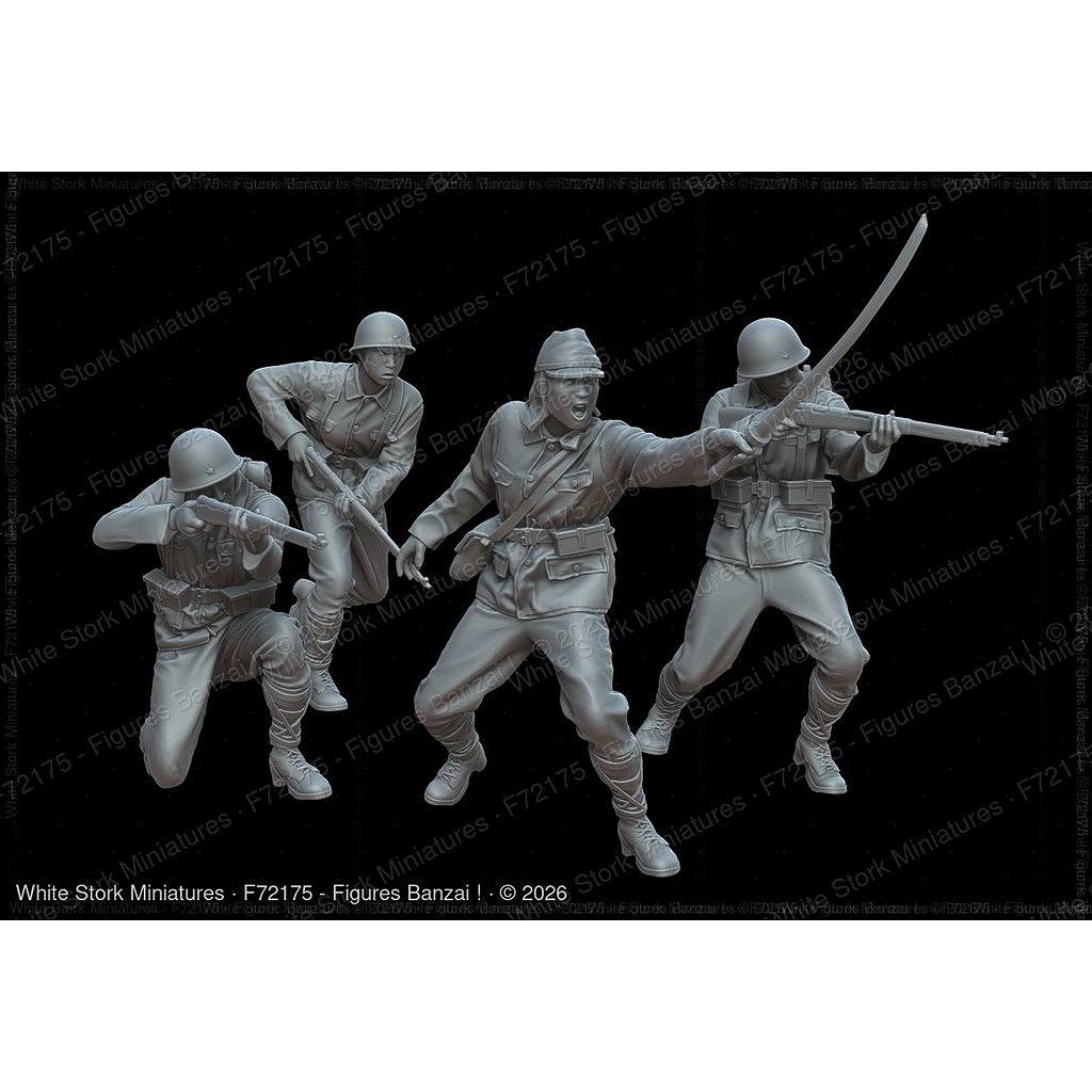 新製品】F72175 1/72 万歳突撃！（4体） 【ネコポス規格外
