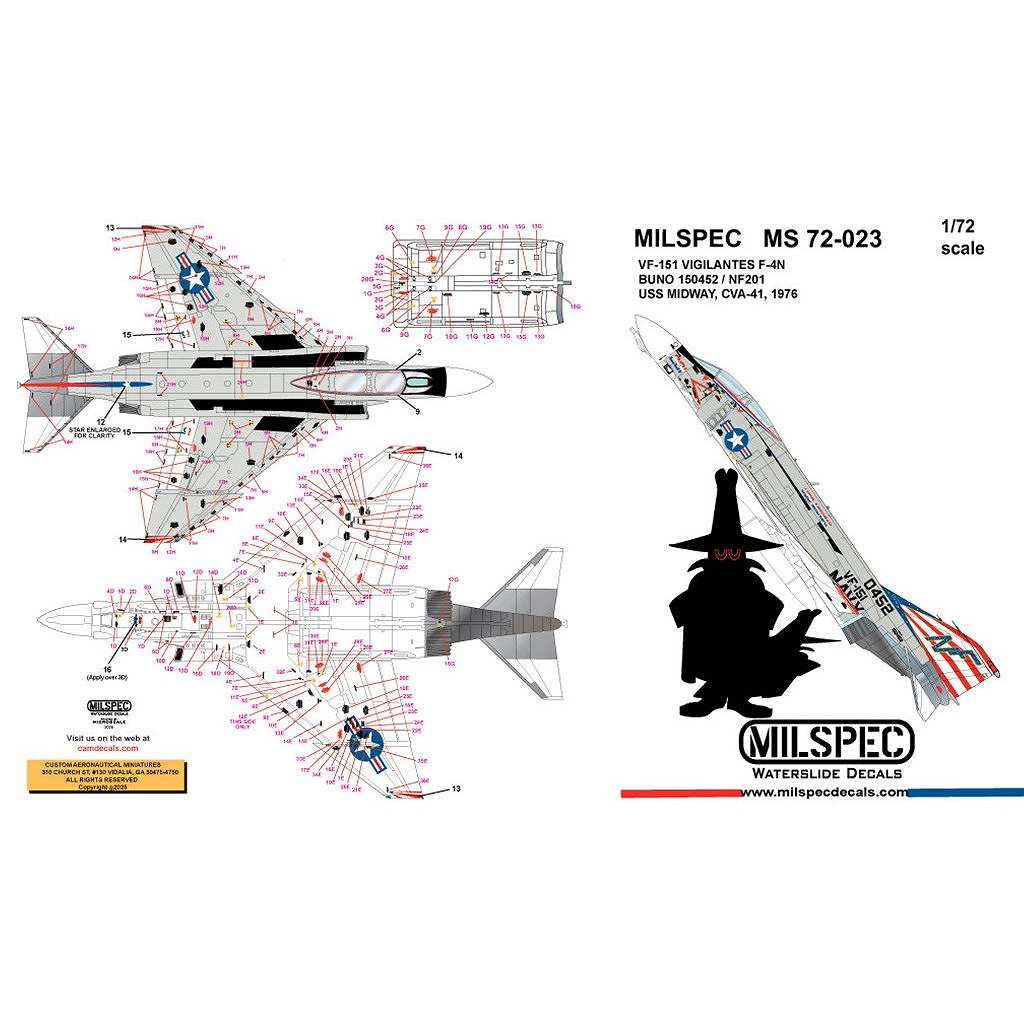 72-023 1/72 �ޥ��ɥͥ롦�����饹 F-4N �ե���ȥ�II VF-151 ���������ƥ� 1976