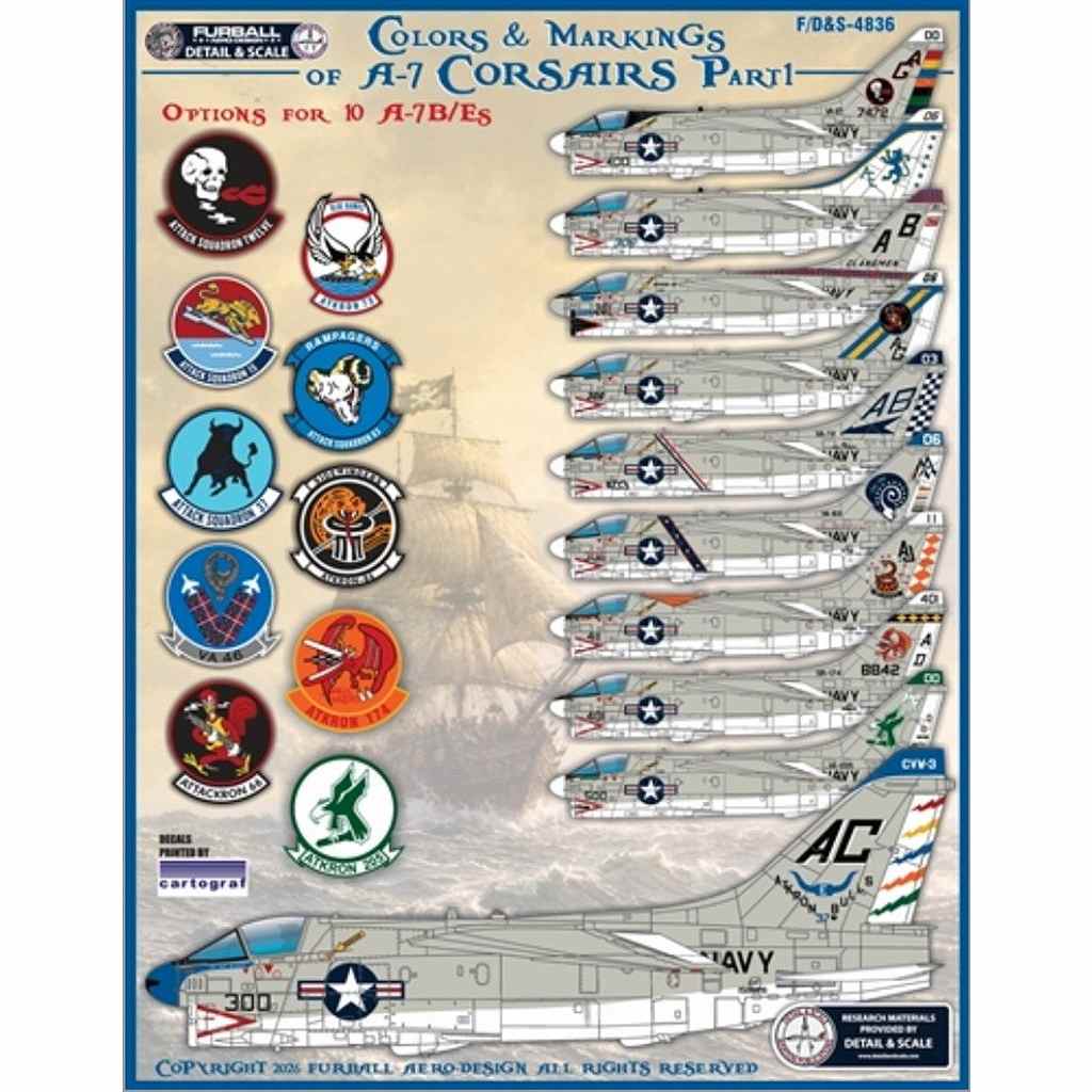 �ڿ����ʡۥǥ��ơ���&�������� F/D&S-4836 1/48 LTV A-7B/E ���륻��II Pt.1