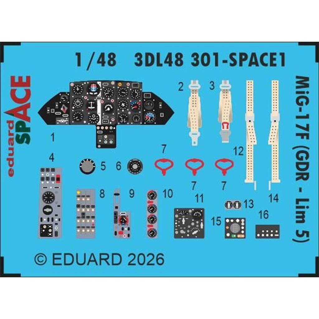 �ڿ����ʡ�3DL48301 1/48 MiG-17F (��ɥ��ķ�����/Lim-5) ���ڡ�������3D�ǥ�����w/���å��󥰥ѡ��ĥ��å�(���ͥƥ��å���)
