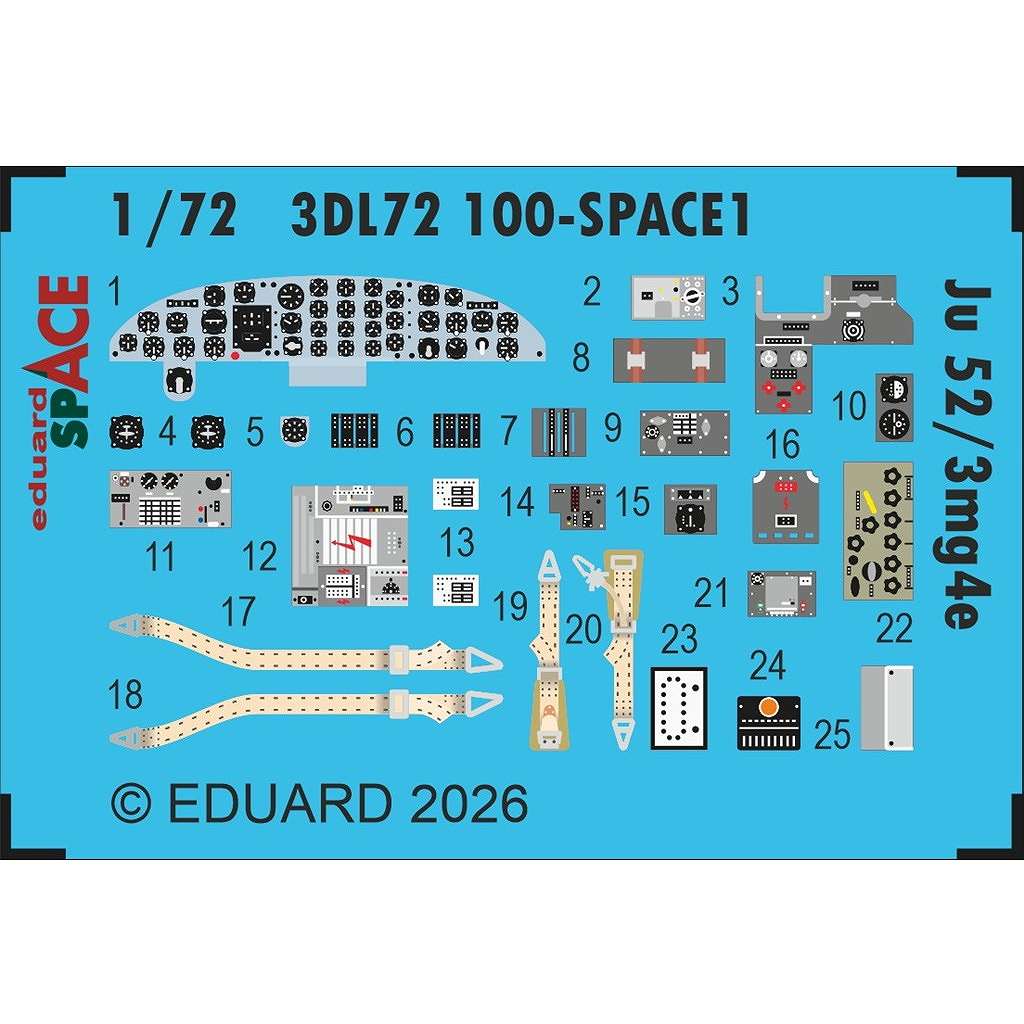 新製品】3DL72100 1/72 Ju52/3mg4e スペース内装3Dデカール w