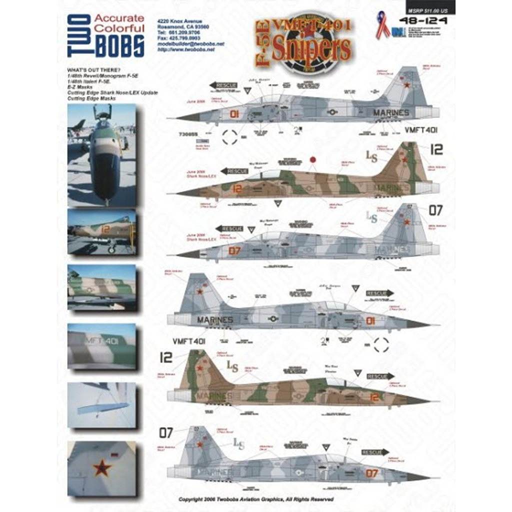 48124 F-5E VMFT-401 スナイパー タイガーII | トゥーボブス TWO BOBS