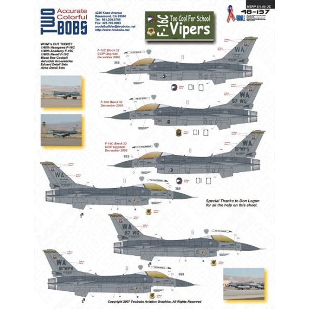48137 F-16C Too Cool For School Vipers | トゥーボブス TWO BOBS