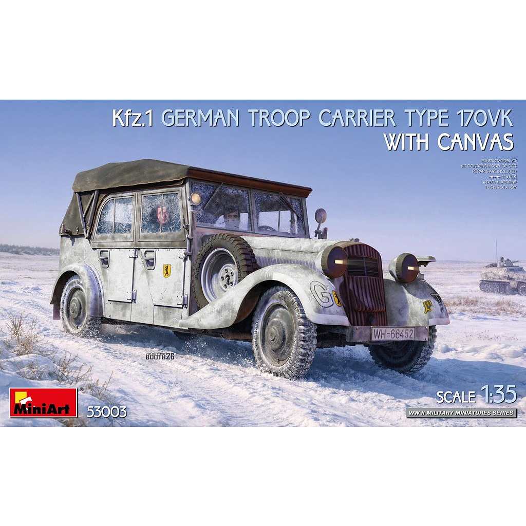 新製品】53003 1/35 Kfz.1 ドイツ軍兵員輸送車 タイプ170VK（帆布仕様