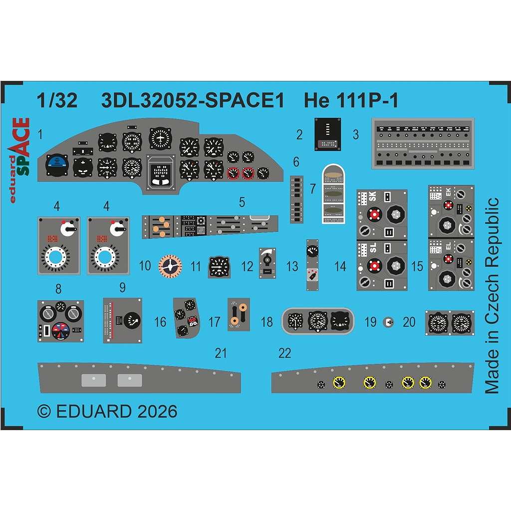 新製品】3DL32052 1/32 ハインケル He111P-1 スペース内装3Dデカール w