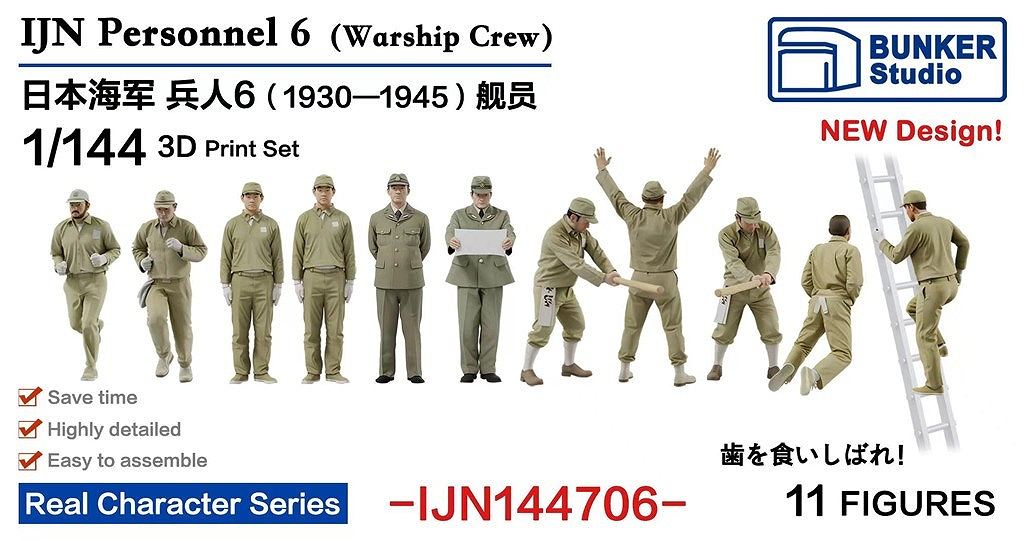 新製品】IJN144706 日本海軍 フィギュアセット6 艦艇乗組員 1930-1945