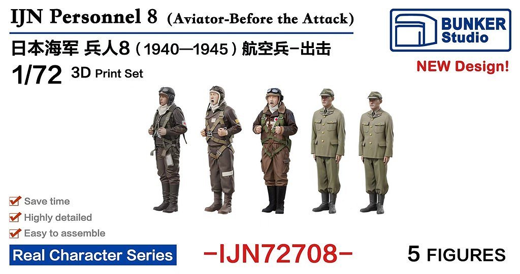 新製品】IJN72708 日本海軍 フィギュアセット8 航空兵出撃 1930-1945