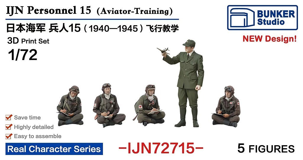 新製品】IJN72715 日本海軍 フィギュアセット15 航空兵訓練中 1930