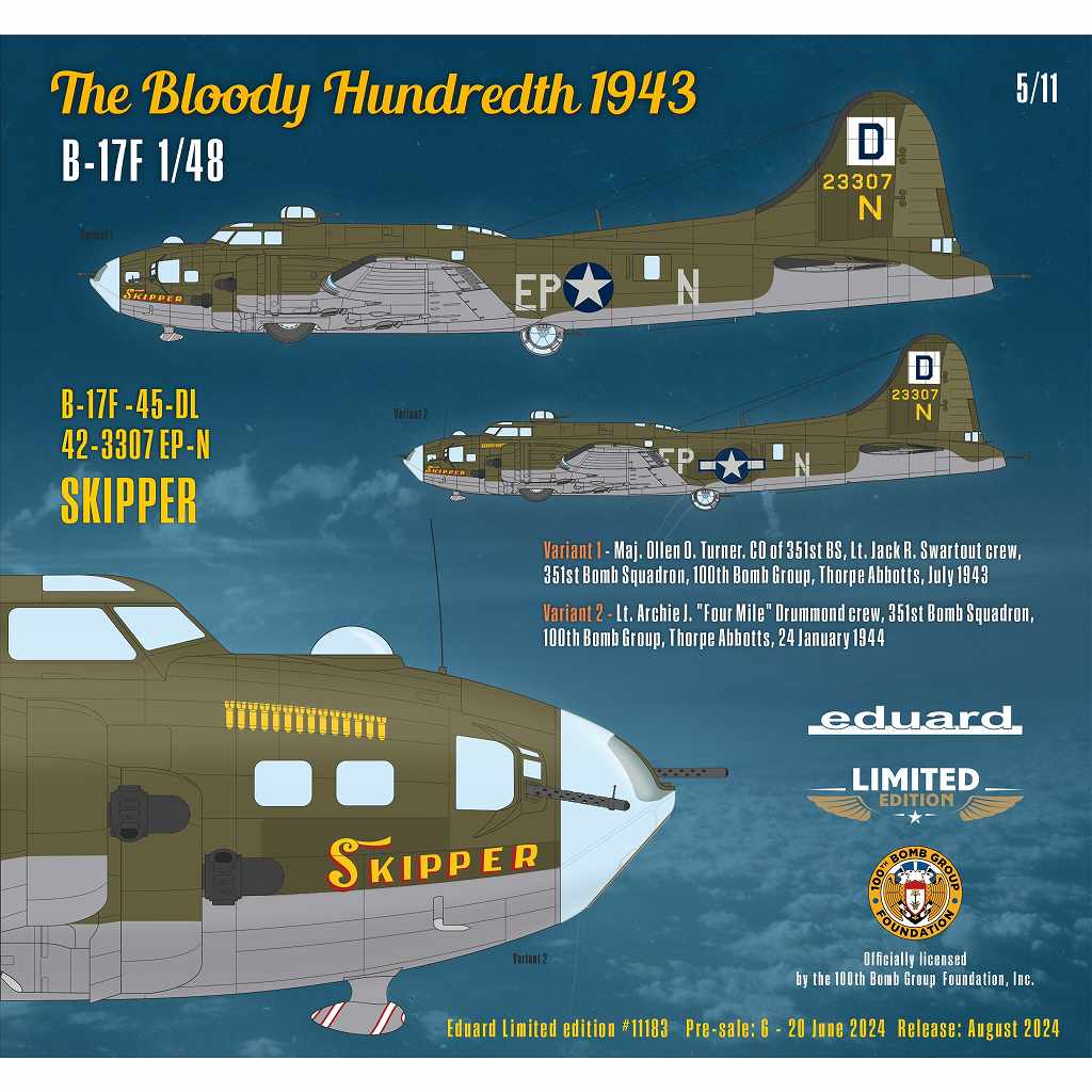 11183 1/48 「血の第100爆撃大隊 1943年」 ボーイング B-17F