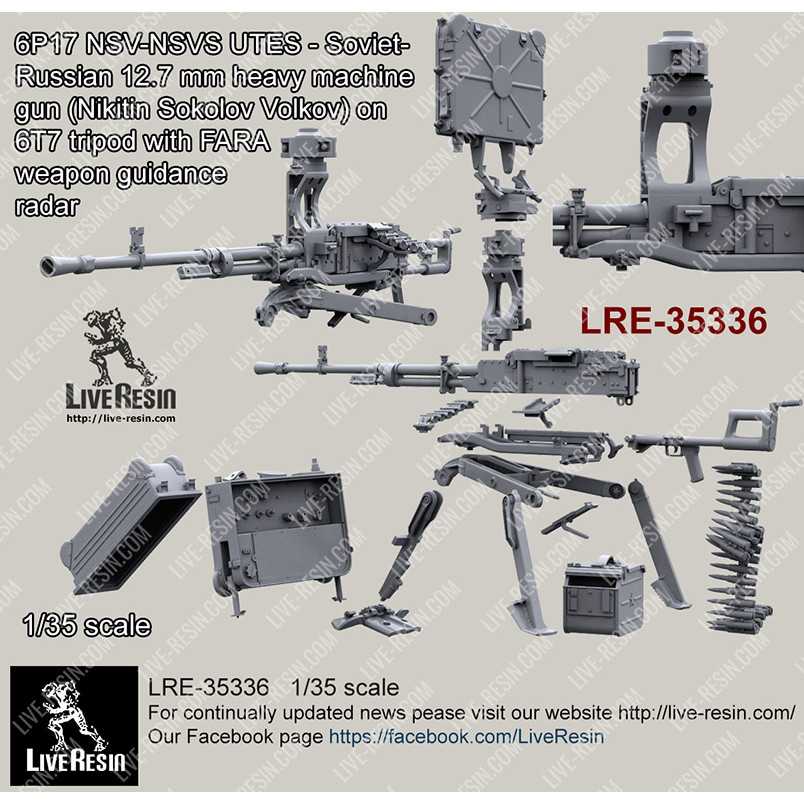 LRE-35336)6P17 NSV-NSVS UTES - Soviet-Russian 12.7mm calibre heavy machine gun (Nikitin Sokolov Volkov) on 6T7 tripod with FARA weapon guidance radar