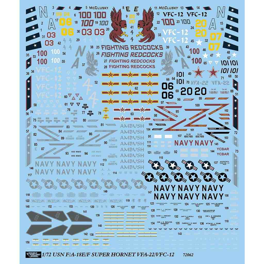 �ڿ����ʡ�51-7163 1/72 ����ꥫ���� F/A-18E/F �����ѡ��ۡ��ͥå� VFA-22 BEEF & VFC-12 AMBUSH