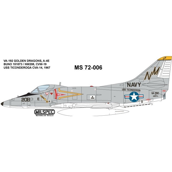 72-006 ダグラス A-4E スカイホーク VA-192 ゴールデンドラゴンズ 1967