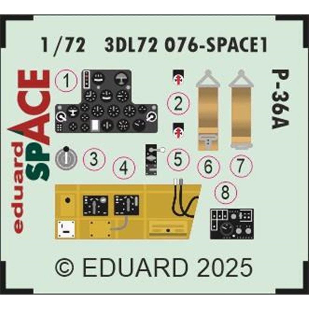 3DL72076 1/72 �������� P-36A ���ڡ�������3D�ǥ����� w/���å��󥰥ѡ��ĥ��å� (����ޥۥӡ�)