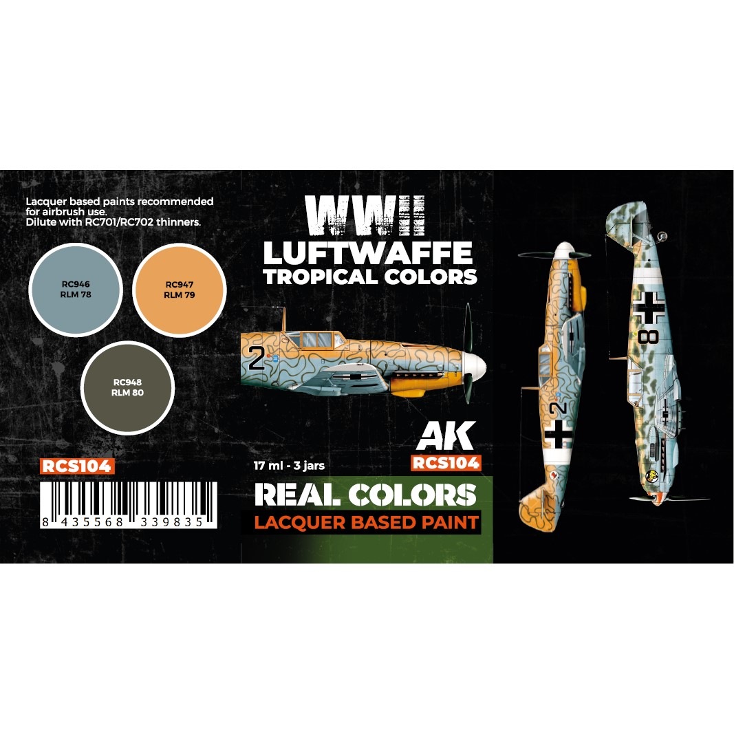 リアルカラー RCS104 WWII ドイツ空軍 トロピカルカラー3色セット