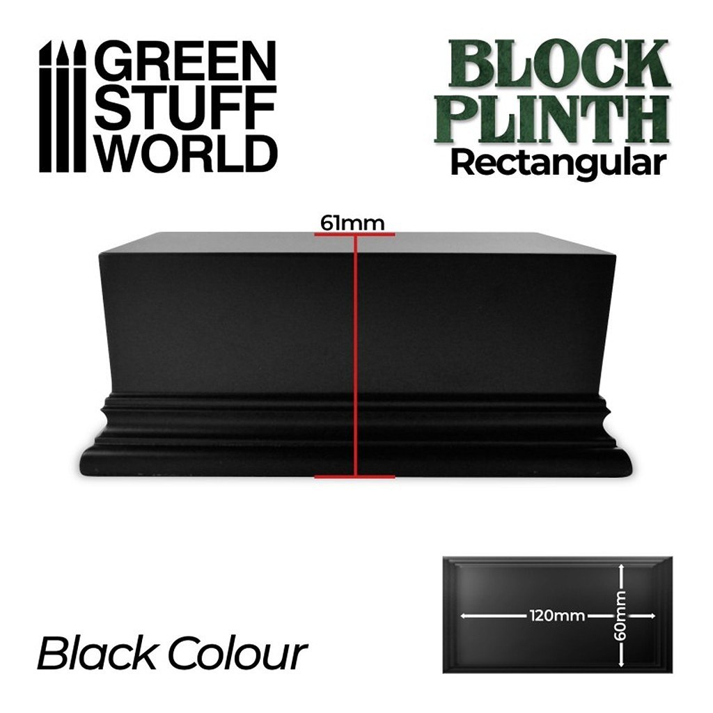 GSWD-2709 長方四角柱型展示台 120mm×60mm ブラック | グリーン