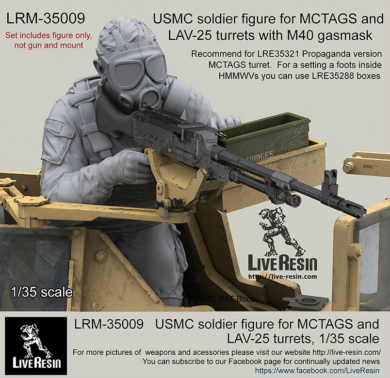 LRM-35009 現用アメリカ海兵隊 MCTAGS/LAV-25砲塔 M40ガスマスク