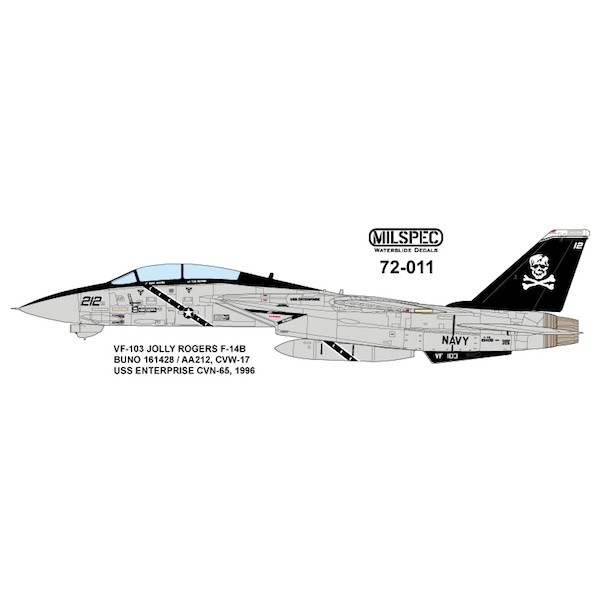 72-011 グラマン F-14B トムキャット VF-103 ジョリーロジャース 1996