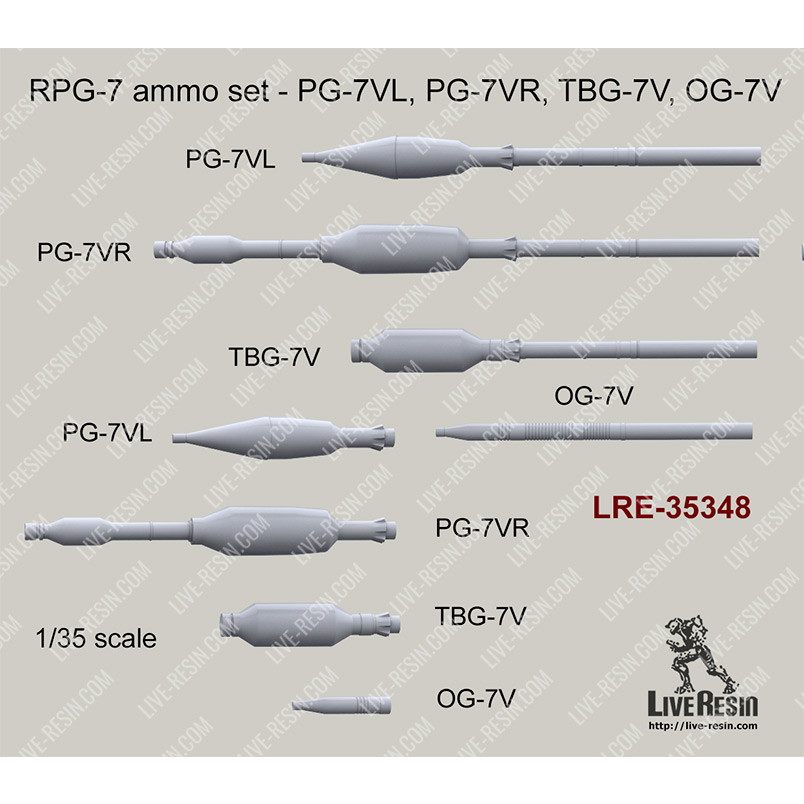 LRE-35348 RPG-7 ammo set - PG-7VL, PG-7VR, TBG-7V, OG-7V | ライブ
