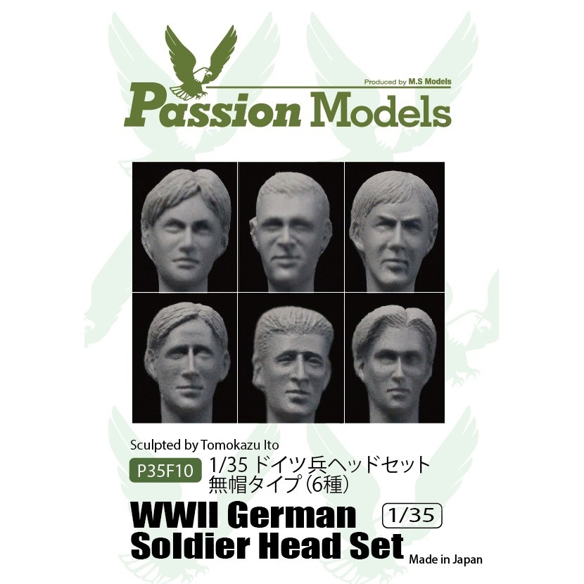 P35F10 ドイツ兵ヘッドセット無帽タイプ（6種） | パッションモデルス
