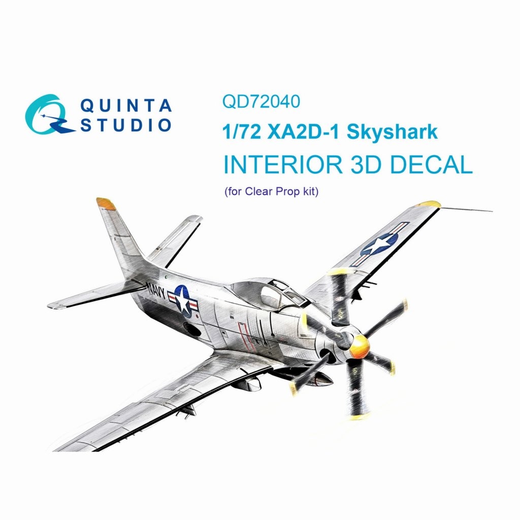 QD72040 1/72 ダグラス XA2D-1 スカイシャーク 内装カラー3Dデカール