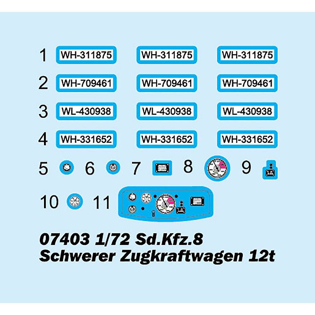 07403 1/72 �ɥ��ķ� Sd.kfz.8 12���ťϡ��եȥ�å�