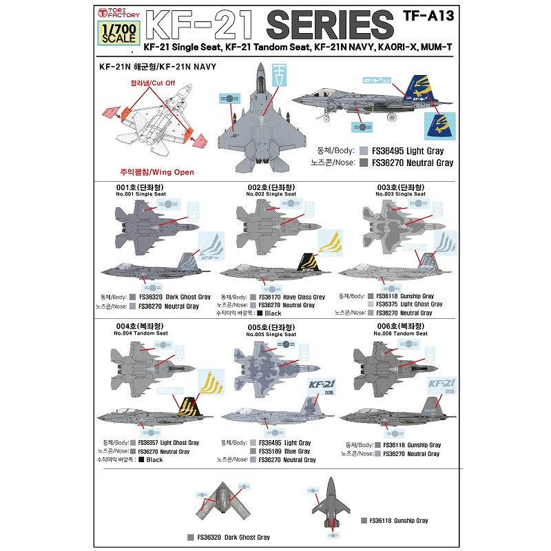 TF-A13 1/700 現用 韓国 KF-21ボラメ ステルス戦闘機シリーズ/KAORI-X