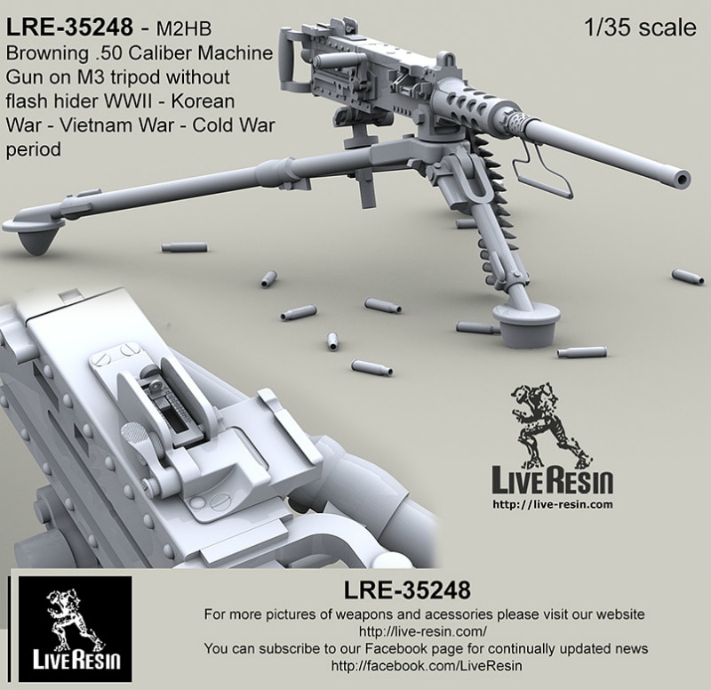 LRE-35248 M2HB Browning .50 Caliber Machine Gun on on M3 tripod