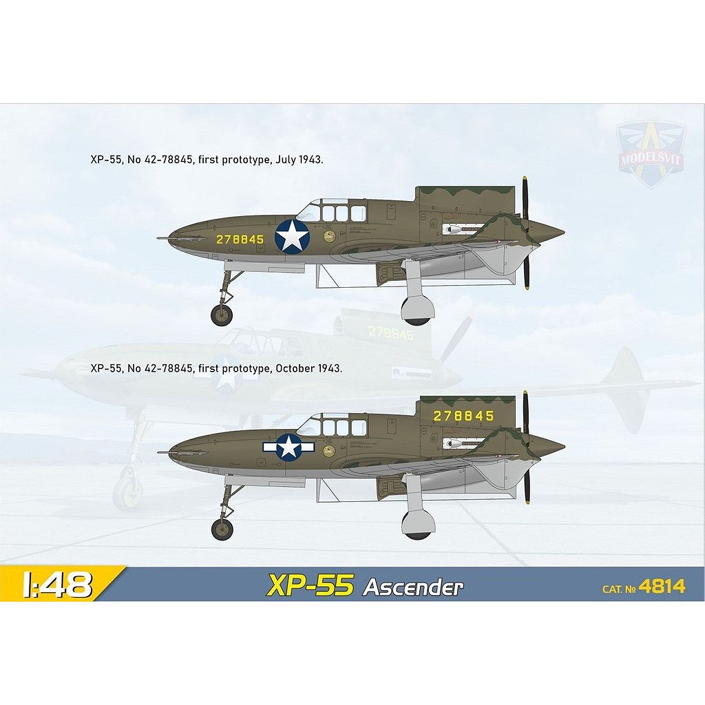 新製品】4814 1/48 カーチス XP-55 アセンダー 試作戦闘機 1号機