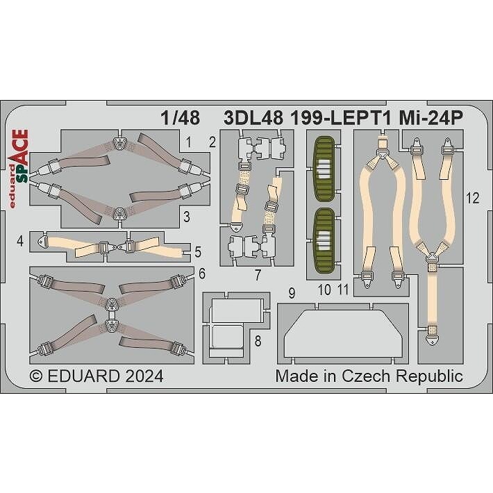 3DL48199 1/48 Mi-24P スペース内装3Dデカール w/エッチング