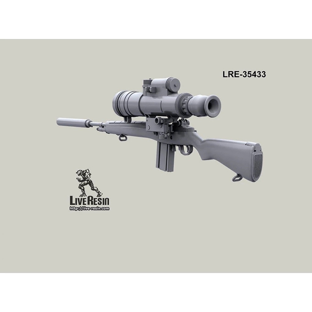 LRE-35433 M14 with AN/PVS-2(4) night vision scope with supressor