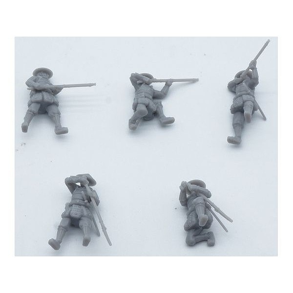 AH88006 Mr & Mrs History 1/72 日本戦国時代 鉄砲足軽 射撃(5体セット