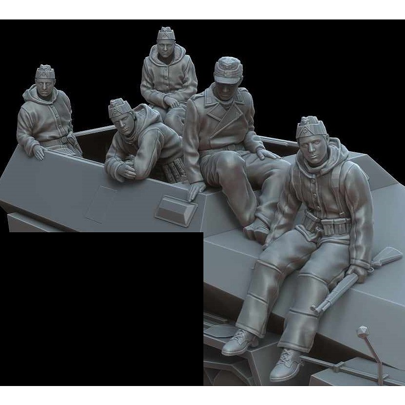 F72081 1/72 ドイツ軍 Sd.Kfz.251 乗車兵5体 1945年春【ネコポス規格外