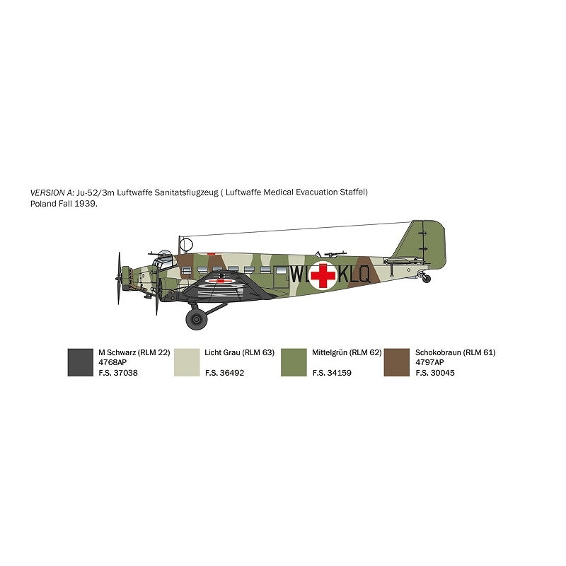 102)ユンカース Ju52/3m 輸送機 | イタレリ ITALERI | 飛行機,第二次