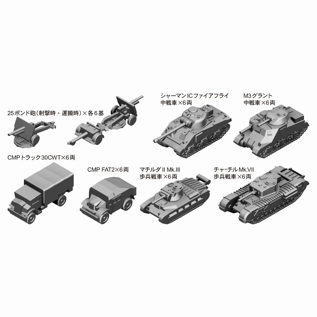 MI08 1/700 WWII イギリス軍用車両セット 1 | ピットロード PIT