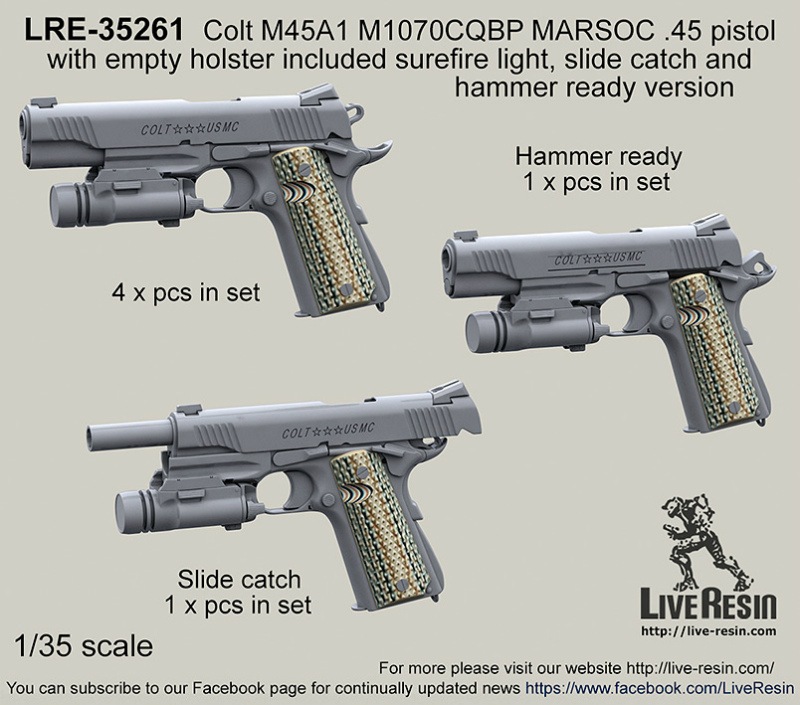 LRE-35261 Colt M45A1 M1070CQBP MARSOC .45 pistol with empty