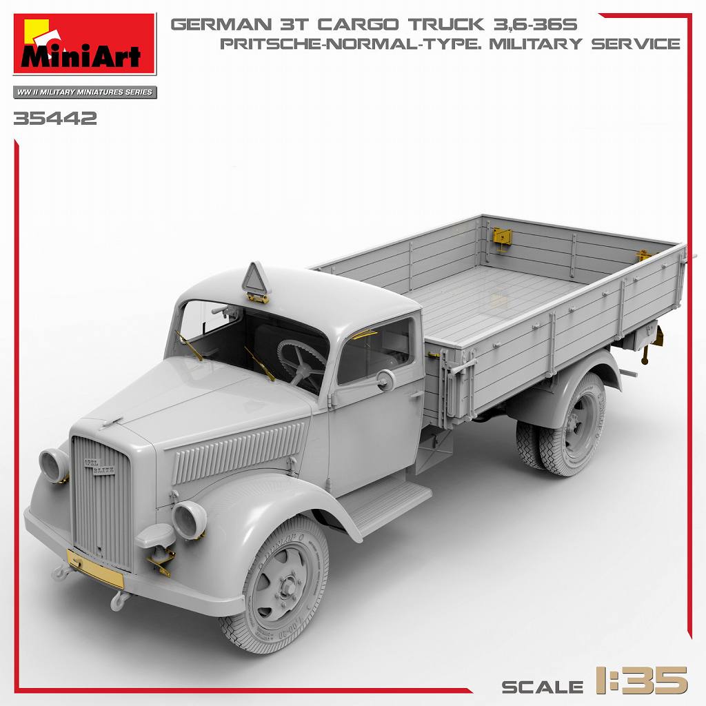 35442 ドイツ 3tカーゴトラック3.6-36S 通常荷台タイプ 軍用 | ミニ