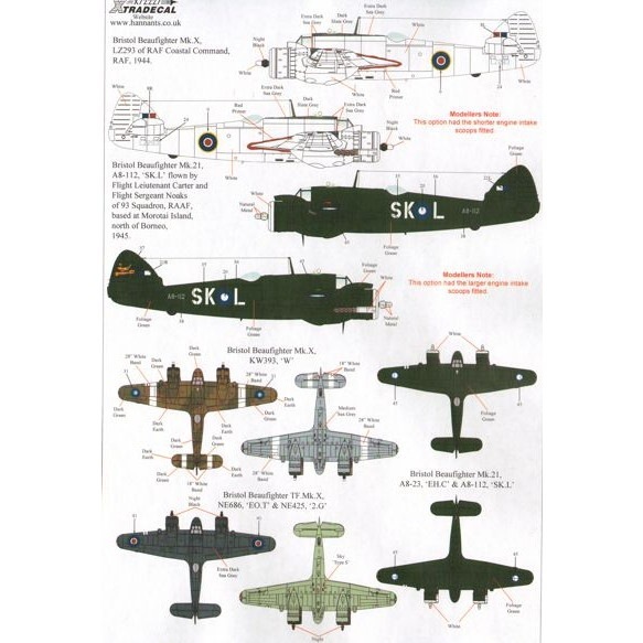 X72227 ブリストル ボーファイター Mk.X/TF.Mk.X/Mk.21/TT.Mk.21