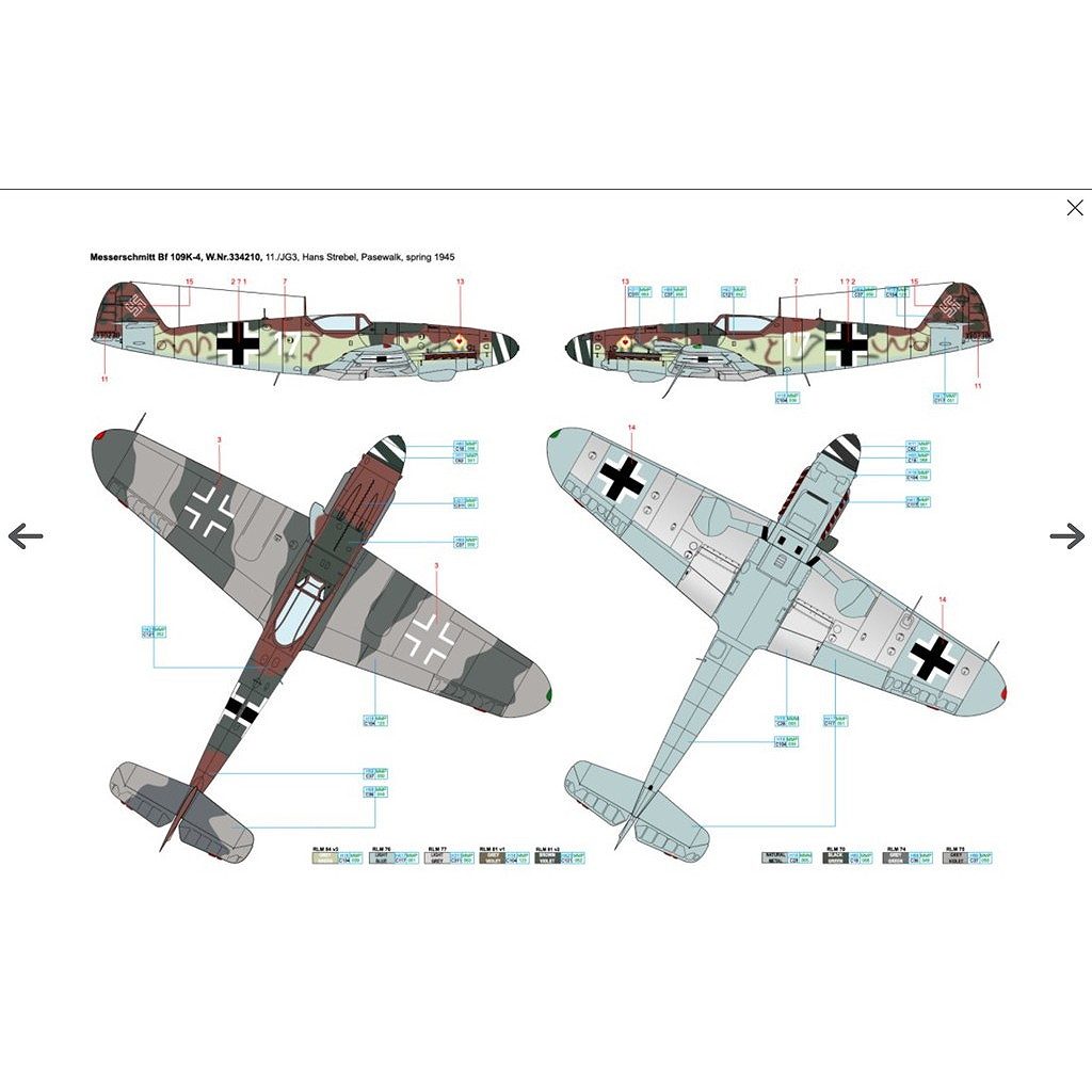 Luftfahrt-Modellbau　ドイツ語版 アートスケールキット D32098)WWII ドイツ メッサーシュミット Bf109K