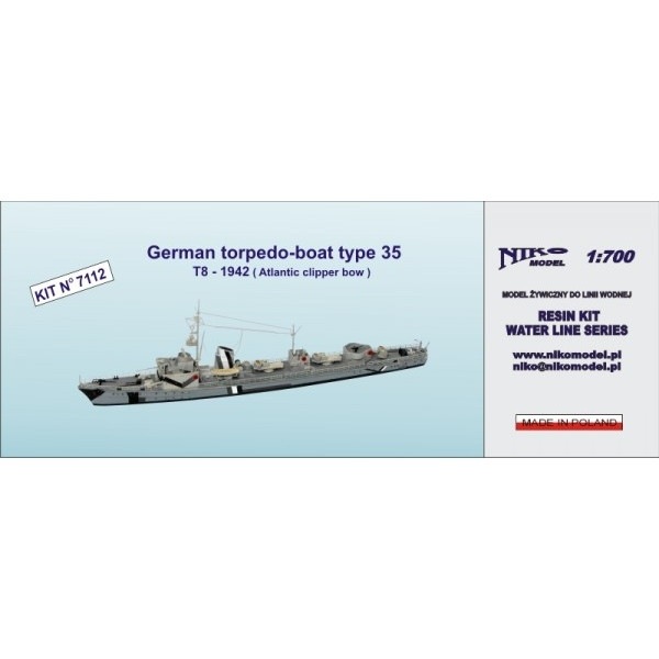 7112 独海軍 1935年型水雷艇 T8 1942 | ニコモデル NIKO MODEL | 艦船