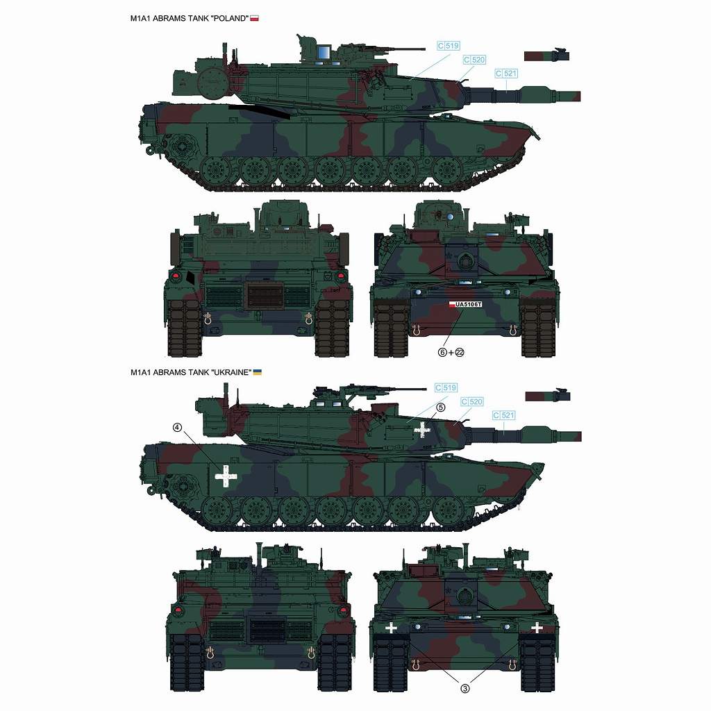 RM-5106 1/35 M1A1 エイブラムス ウクライナ/ポーランド軍w